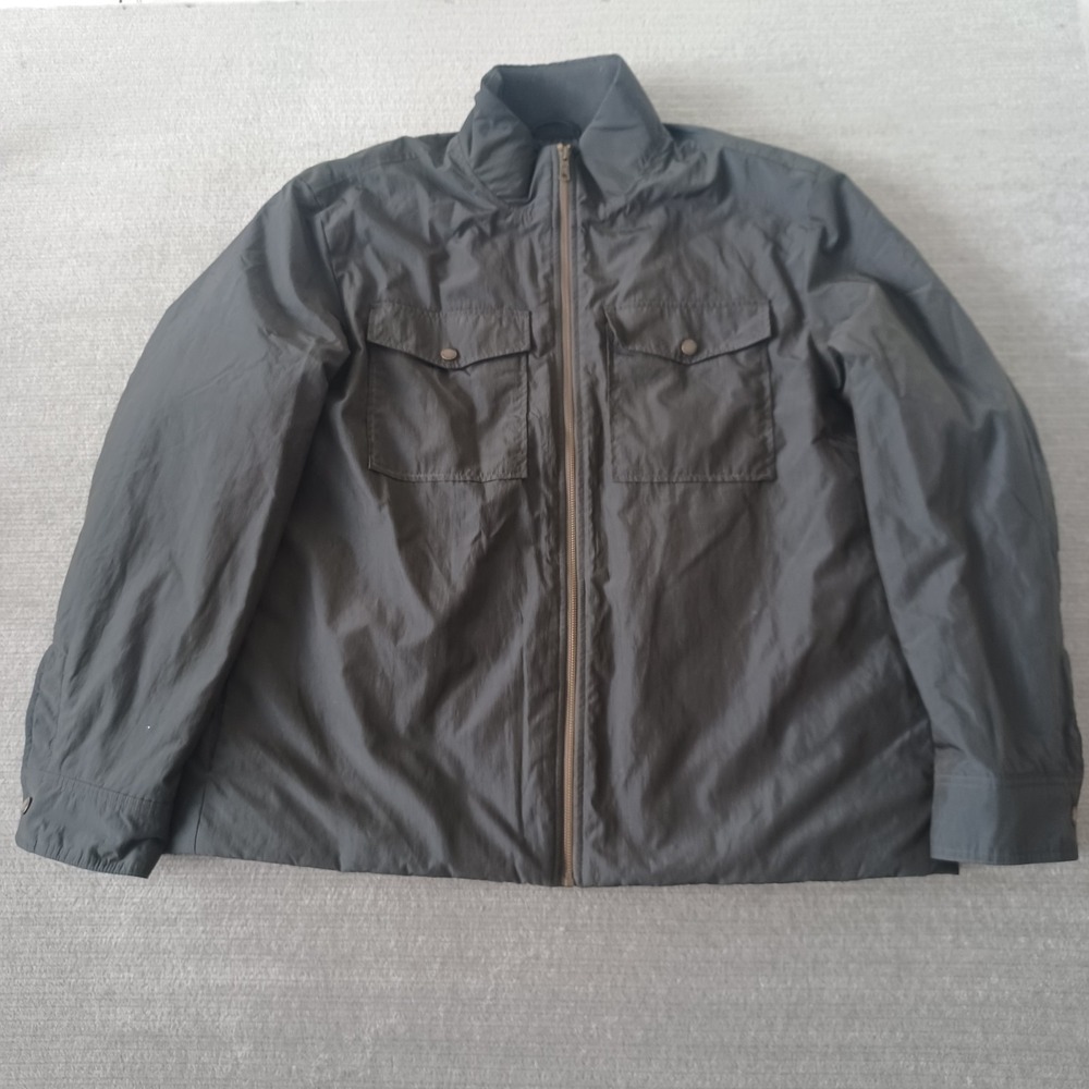 Banana Republic Padded Mock Neck Jacket Men XL Wilderness Green Full Zip Quilted